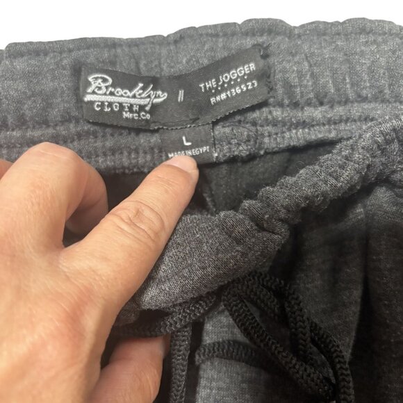Brooklyn Cloth Mens Joggers L Elastic Waistband Casual Wear Charcoal Gray - Picture 3 of 7